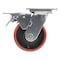 Vestil Polyurethane Swivel With Total Brake Caster 5 In. Diameter x 2 In. Width 990 lb Red/Black CST-VE-5X2PU-SWTB - alternate 5